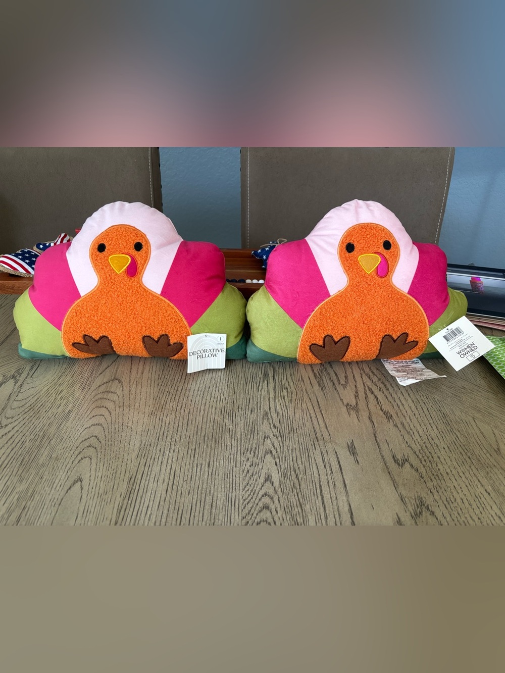 Thanksgiving Turkey Decorative Throw Pillow NWT Fall Harvest Decor